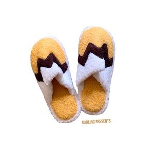FUZZY ZIGZAG SLIPPERS WOMEN COLOR YELLOW SIZE L 9-